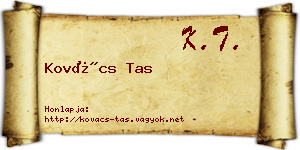 Kovács Tas névjegykártya